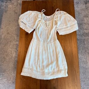 Parker Silk Mini Beach White Dress With Ties Size S